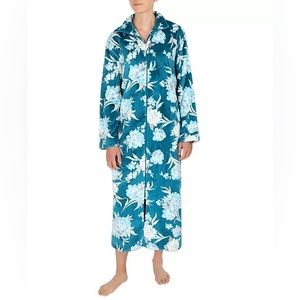 Miss Elaine long French terry zipper robe size Medium